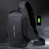 Black Multifunction Anti-Theft USB Charging Crossbody Shoulder Bag | Stylish, Secure & Travel-Ready