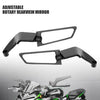 Motorcycle Rearview Mirror Black Wind Wing 360° Adjustable