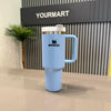 Light Blue 40 Oz Stainless Steel Tumbler | Leak-Proof Vacuum Insulated Travel Mug | Hot & Cold