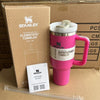 Pink 40 Oz Stainless Steel Tumbler | Leak-Proof Vacuum Insulated Travel Mug | Hot & Cold