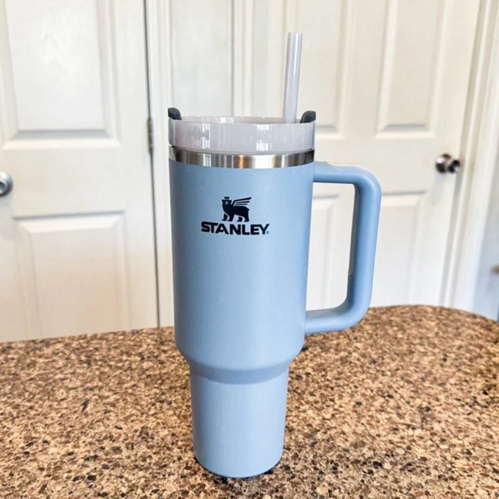 Light Blue 40 Oz Stainless Steel Tumbler | Leak-Proof Vacuum Insulated Travel Mug | Hot & Cold