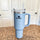 Light Blue 40 Oz Stainless Steel Tumbler | Leak-Proof Vacuum Insulated Travel Mug | Hot & Cold