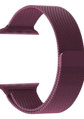 Plum | Apple Watch Milanese Magnetic Loop Strap | Stainless Steel Band  | 42mm / 44mm / 45mm