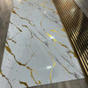 White, Grey & Gold | Marble Sheet Sticker 60x200cm | Waterproof Self-Adhesive PVC Wallpaper for Furniture Walls