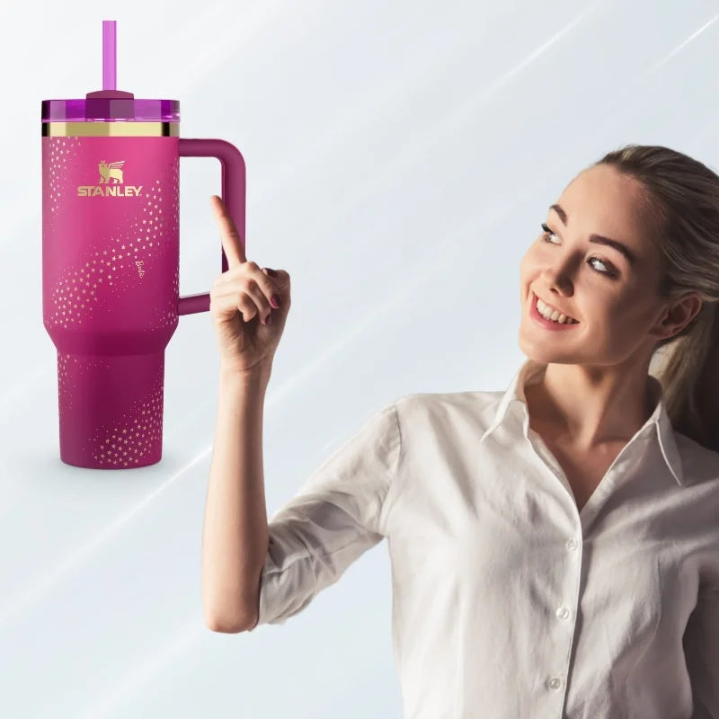 Star Pink Stylish Insulated Tumbler | H2.0 Style 1.18L Limited Edition Double Wall Vacuum Insulated