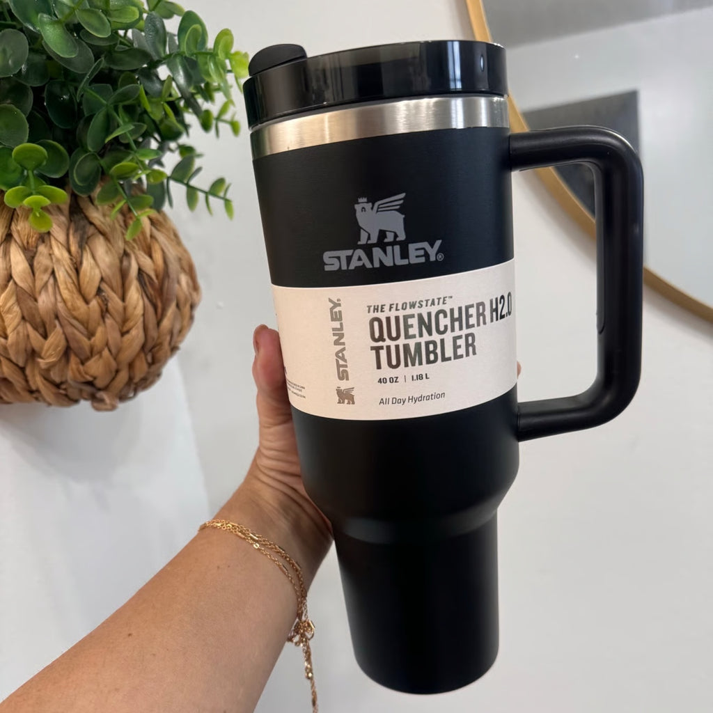 Black 40 Oz Stainless Steel Tumbler | Leak-Proof Vacuum Insulated Travel Mug | Hot & Cold