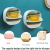 Light Green | Self-Adhesive Wall-Mounted Luxury Soap Holder with Lid and Drainage Tray