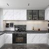 White & Grey | Marble Sheet Sticker 60x200cm | Waterproof Self-Adhesive PVC Wallpaper for Furniture Walls