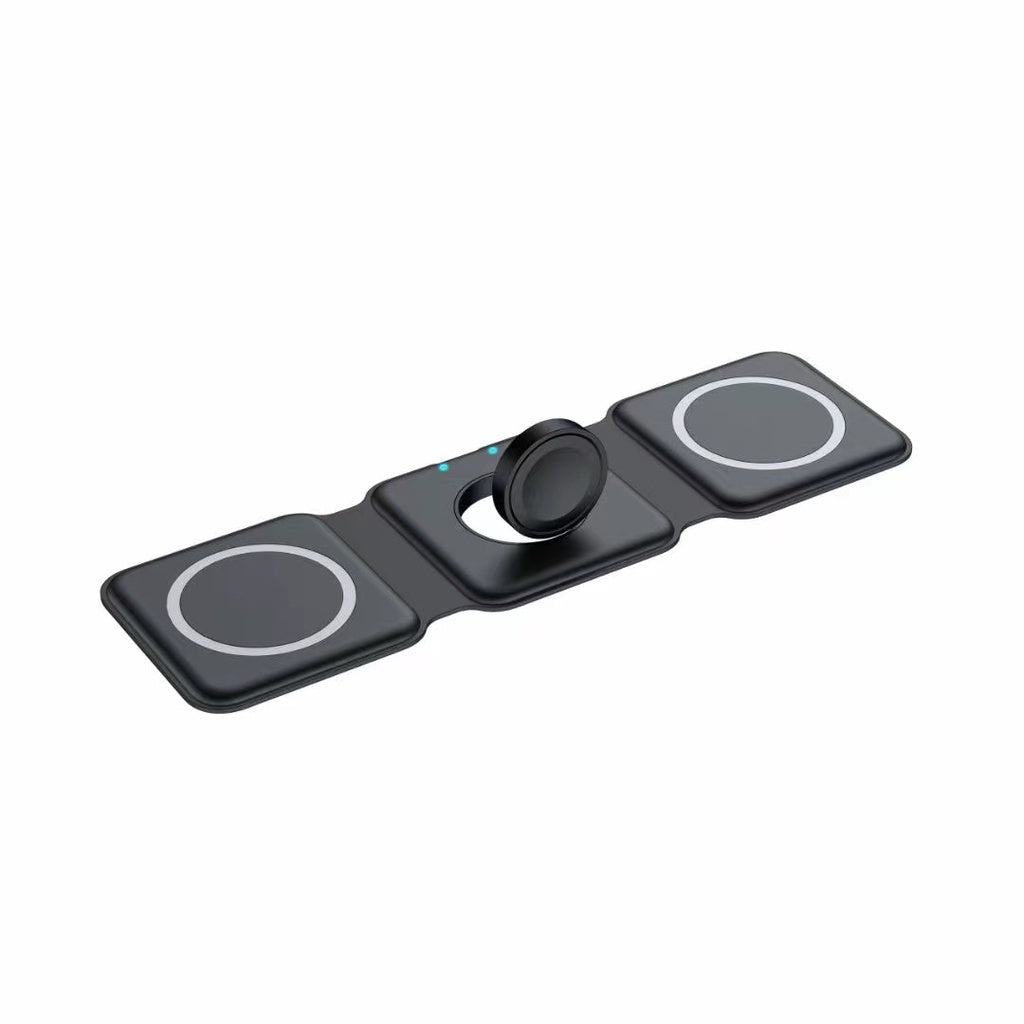 3-in-1 Foldable Magnetic Wireless Charger 15W Charging Station for Phone, Smartwatch and Earbuds