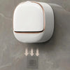 Milky White | Self-Adhesive Wall-Mounted Luxury Soap Holder with Lid and Drainage Tray