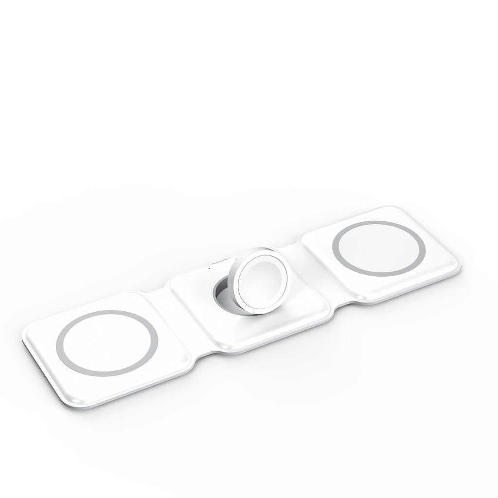 3-in-1 Foldable Magnetic Wireless Charger 15W Charging Station for Phone, Smartwatch and Earbuds