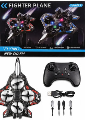 Premium RC Fighter Plane 2.4 GHz | Remote Control Foam Airplane Toy with Lights & 3D Stunt Glider