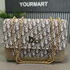 Beige | Dior Oblique Canvas & Leather Flap Clutch | Luxury Designer Handbag for Women