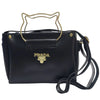 Black Elegant Cat Handle Handbag for Girls & Ladies | Stylish Shoulder & Crossbody Bag with Gold Accents | Adjustable Strap