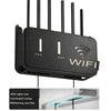 Black WiFi Router Storage Box & Wall Mount Shelf  Universal Cable Organizer | Space-Saving Holder for Modem, Set-Top Box & Smart Devices | Home & Office Use