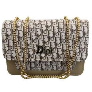 Beige | Dior Oblique Canvas & Leather Flap Clutch | Luxury Designer Handbag for Women