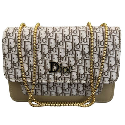 Beige | Dior Oblique Canvas & Leather Flap Clutch | Luxury Designer Handbag for Women
