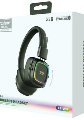 Lelisu LS-258 Wireless Stereo Headphones | Bluetooth 5.4 Over-Ear Headset with Type-C Charging & LED Lights