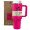 Pink 40 Oz Stainless Steel Tumbler | Leak-Proof Vacuum Insulated Travel Mug | Hot & Cold