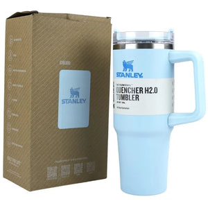 Light Blue 40 Oz Stainless Steel Tumbler | Leak-Proof Vacuum Insulated Travel Mug | Hot & Cold