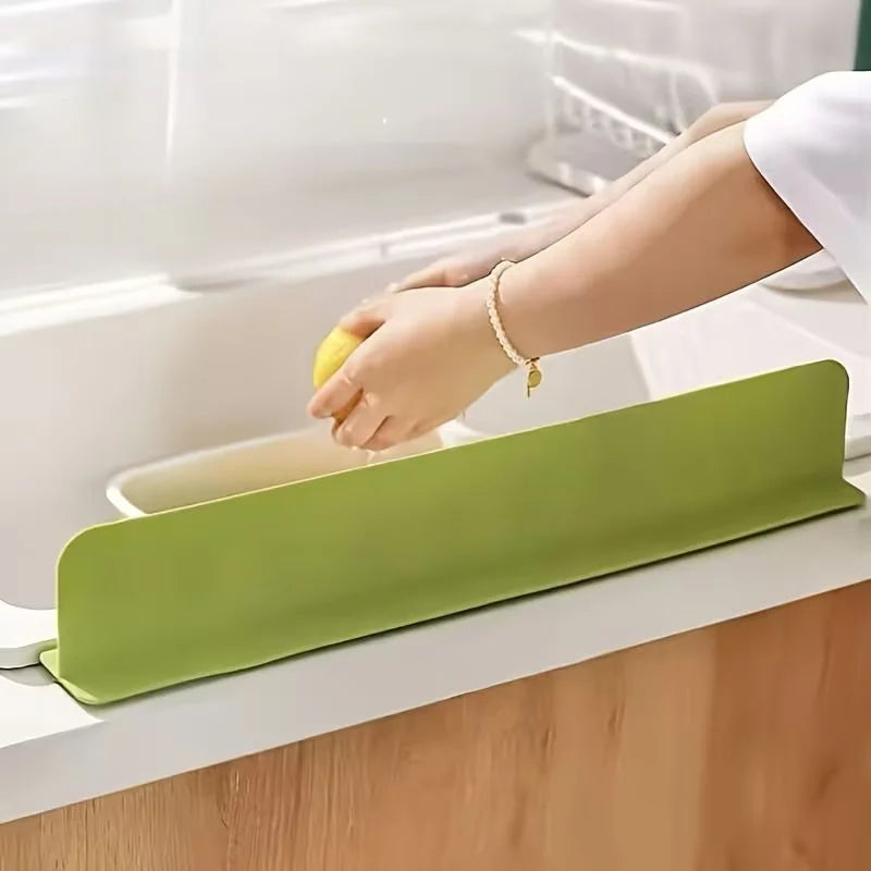 Large Size Silicone Sink Splash Guard Set |  Non-Slip Water Barrier with Strong Suction Cups for Kitchen & Bathroom Use