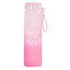Pink Frosted Glass Water Bottle  |  Leak-Proof Insulated Bottle with Hello Master Decal Logo | 400ml