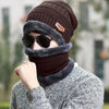 Winter Wool Cap with Neck Warmer Set | Thermal Beanie & Scarf Combo for Men and Women | Brown And Gray