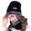 Winter Wool Cap with Neck Warmer Set | Thermal Beanie & Scarf Combo for Men and Women | Black And Gray