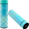 LED Temperature Display Water Bottle | Checkered Design  | Smart Stainless Steel Vacuum 500ml Flask | Random Color