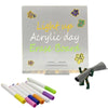 6x6 Inches LED Acrylic Writing Board with USB Light | 7 Colorful Erasable Pens |  Message Board with Markers & Stand