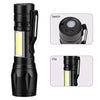 Metal COB Flashlight Torch  | Mini Rechargeable LED Work Light & Waterproof Emergency Penlight