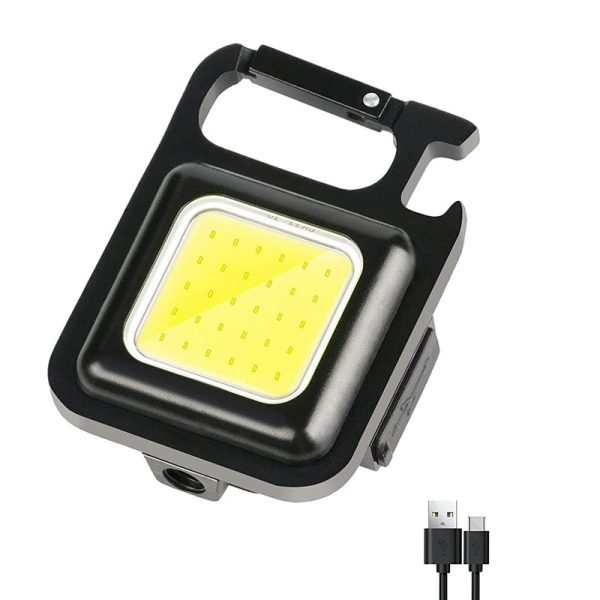 Portable Keychain Light 500 Lumens Mini COB LED Flashlight