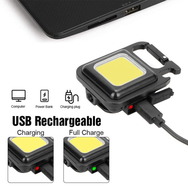 Portable Keychain Light 500 Lumens Mini COB LED Flashlight