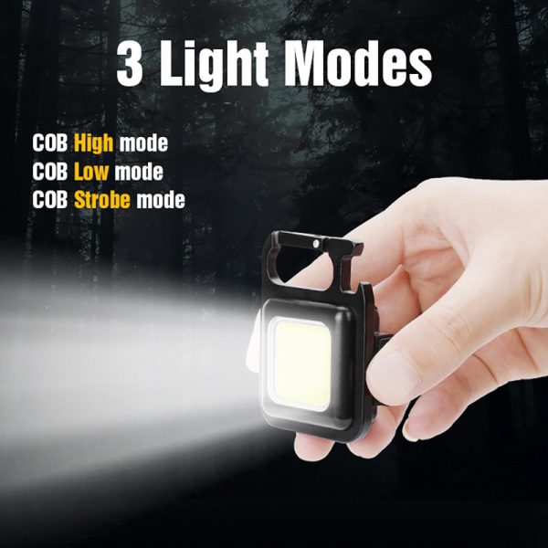 Portable Keychain Light 500 Lumens Mini COB LED Flashlight