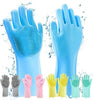 Reusable Silicone Washing Gloves with Built-In Scrubber
