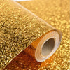 Golden Foil Kitchen Wallpaper Sticker | 60×200cm | Peel & Stick Aluminum Foil Wall Covering | Oil-Proof, Waterproof & Heat-Resistant Decor