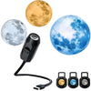 USB Moon & Earth Projection Atmosphere Light | 3 Interchangeable Lenses | Flexible Gooseneck  Projector Lamp