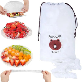 Disposable & Reusable Elastic Food Covers | Transparent Bowl & Plate Covers | Stretchable Dustproof Food Storage Covers | Kitchen Freshness Protector | 100Pcs
